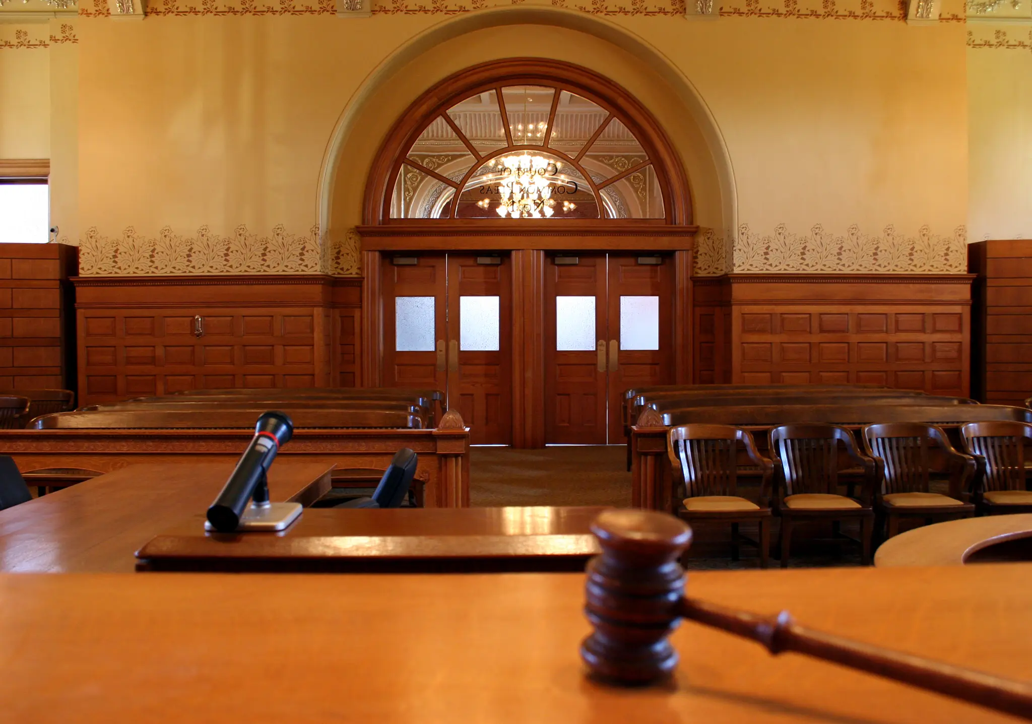 A courtroom.